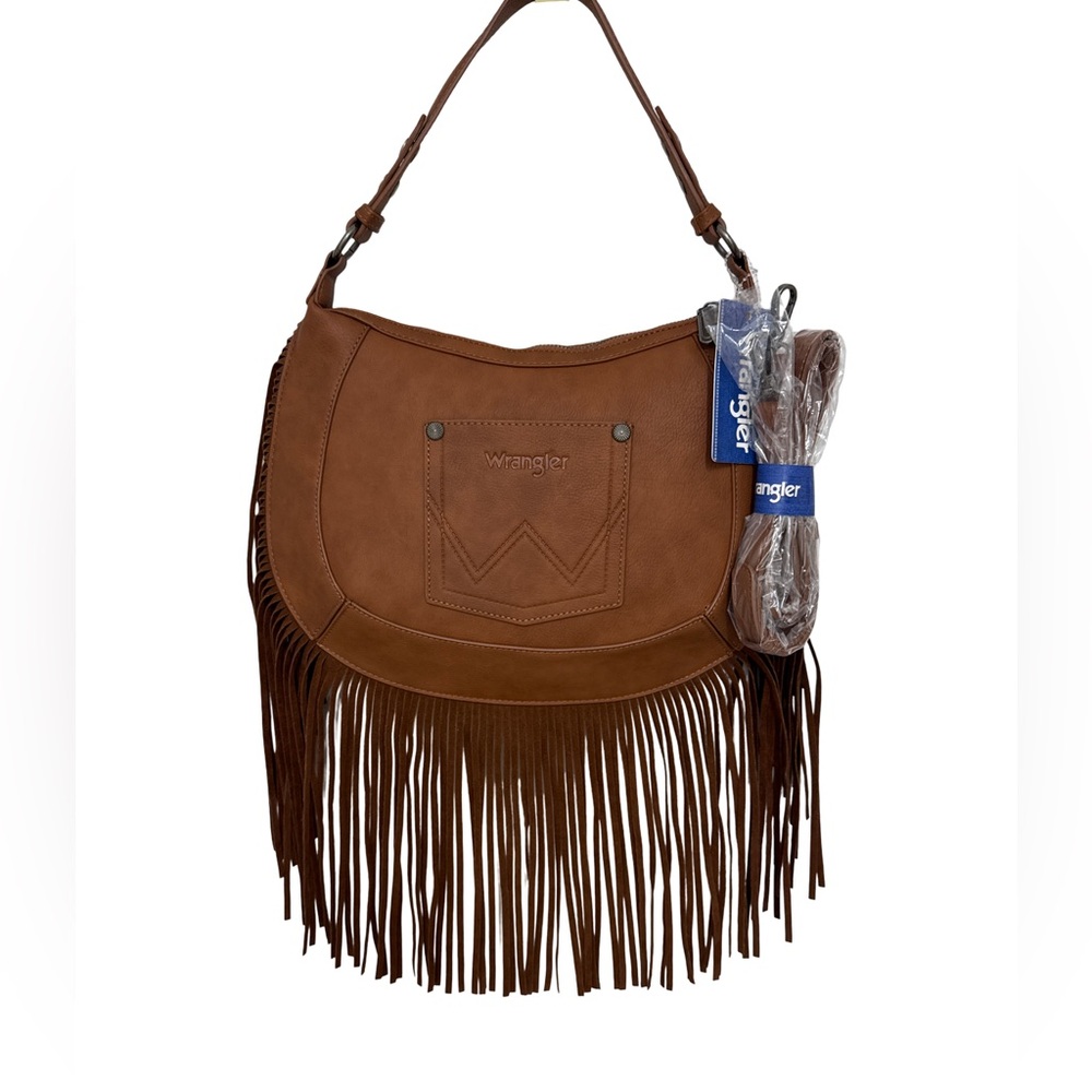 Wrangler NWT❗️Western Fringe Hobo Shoulder Crossbody Bag - Picture 2 of 9